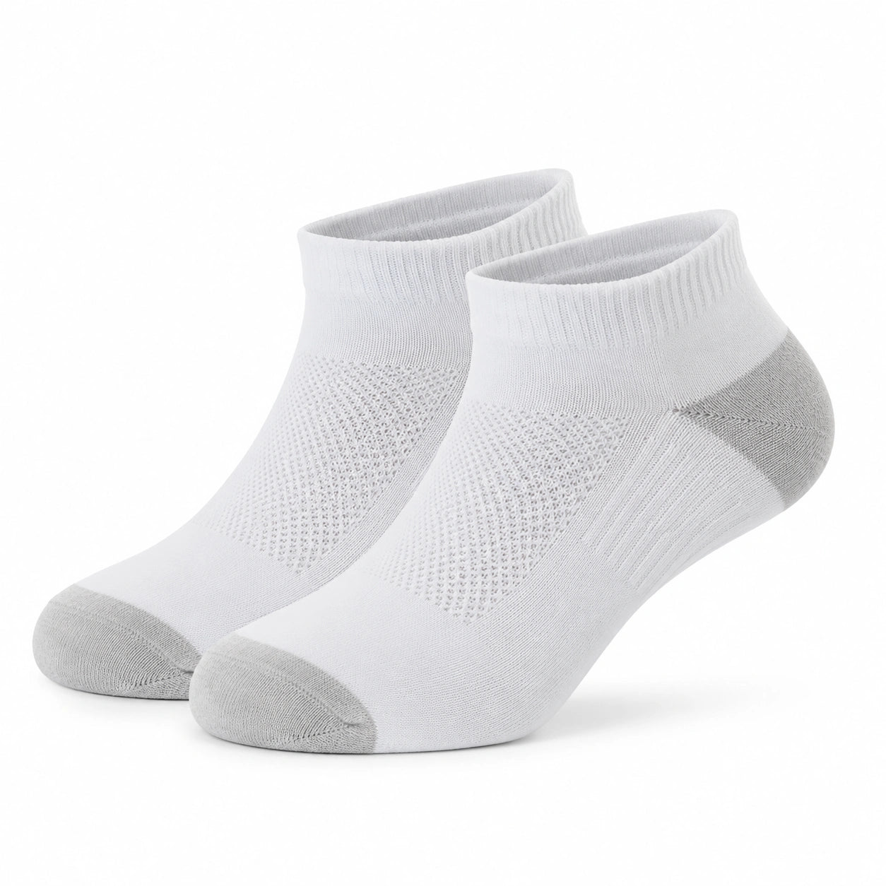 Chaussettes basses 35-40 en maille textile vert sauge et beige style sportif