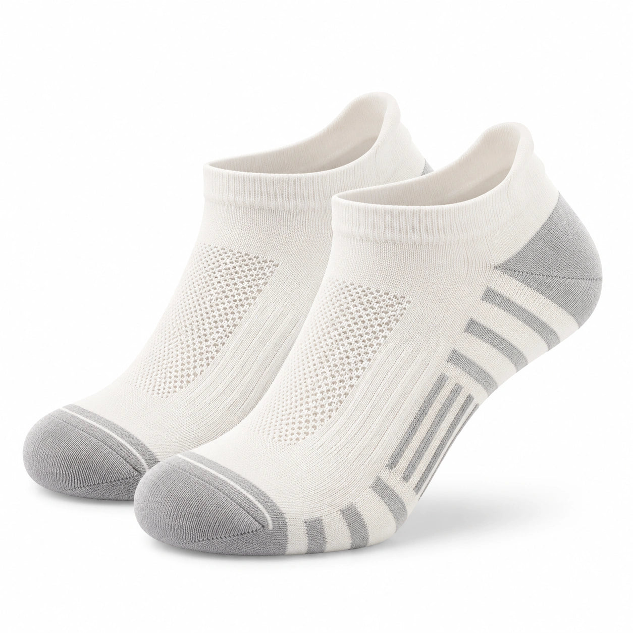 Chaussettes basses 35-57 en maille textile vert sauge et beige style sportif