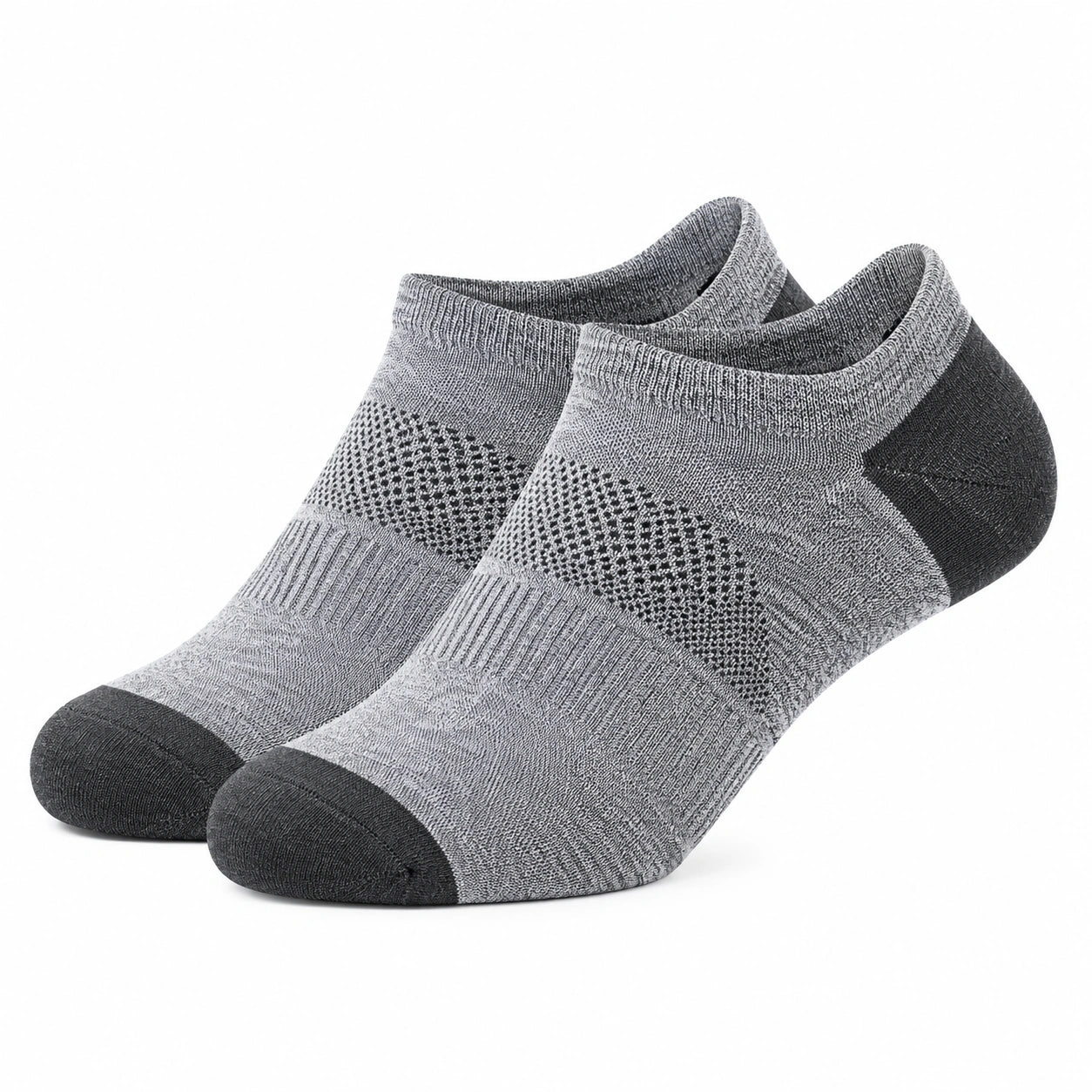 Chaussettes basses 35-58 en maille textile vert sauge et beige style sportif