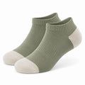 Chaussettes basses 35-65 en maille textile vert sauge et beige style sportif
