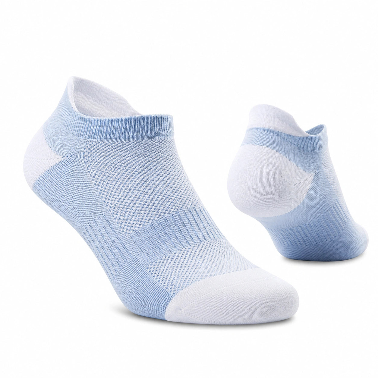 Chaussettes basses 35-66 en maille textile vert sauge et beige style sportif