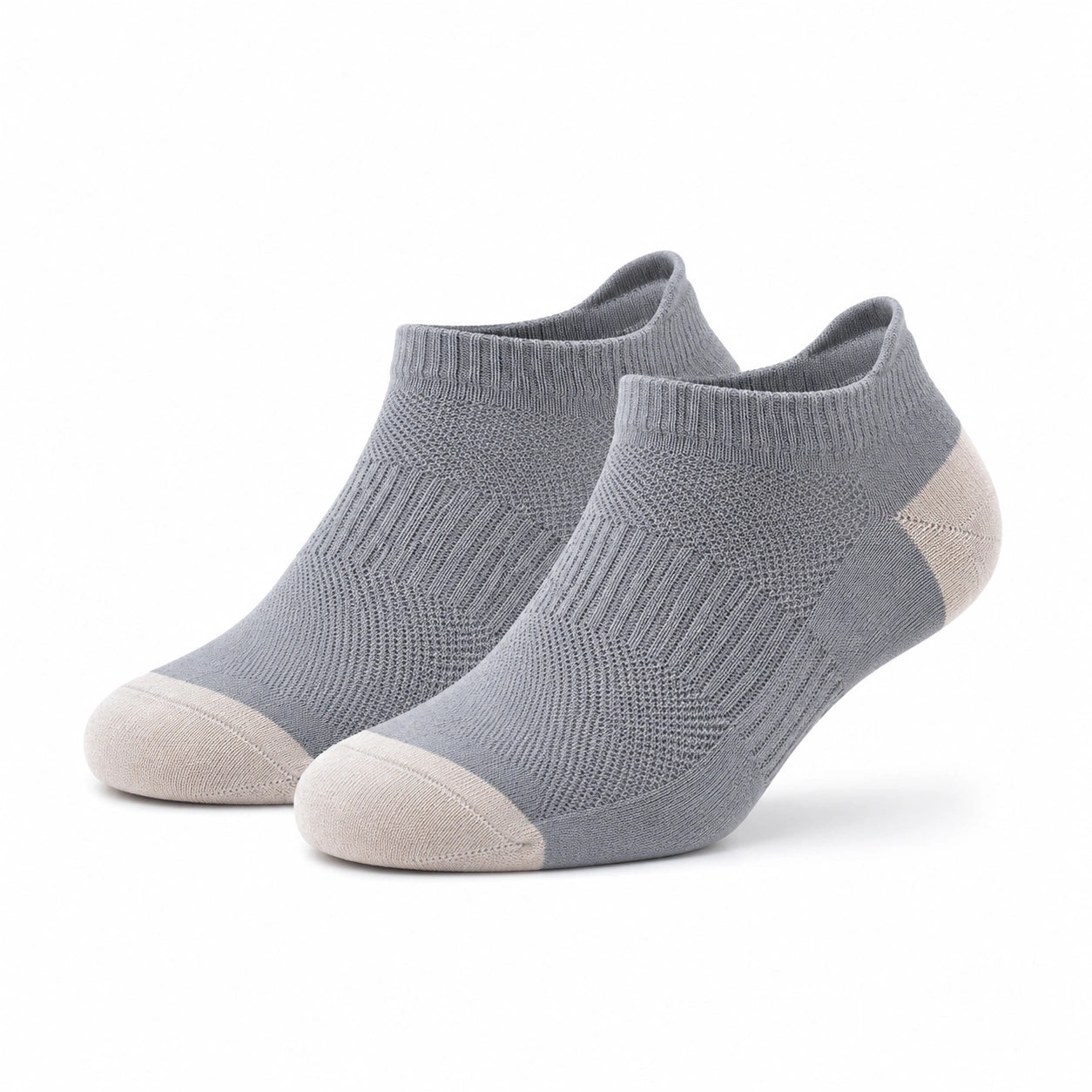 Chaussettes basses 35-72 en maille textile vert sauge et beige style sportif