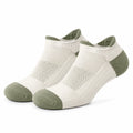 Chaussettes basses 35-77 en maille textile vert sauge et beige style sportif