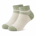 Chaussettes basses 35-83 en maille textile vert sauge et beige style sportif
