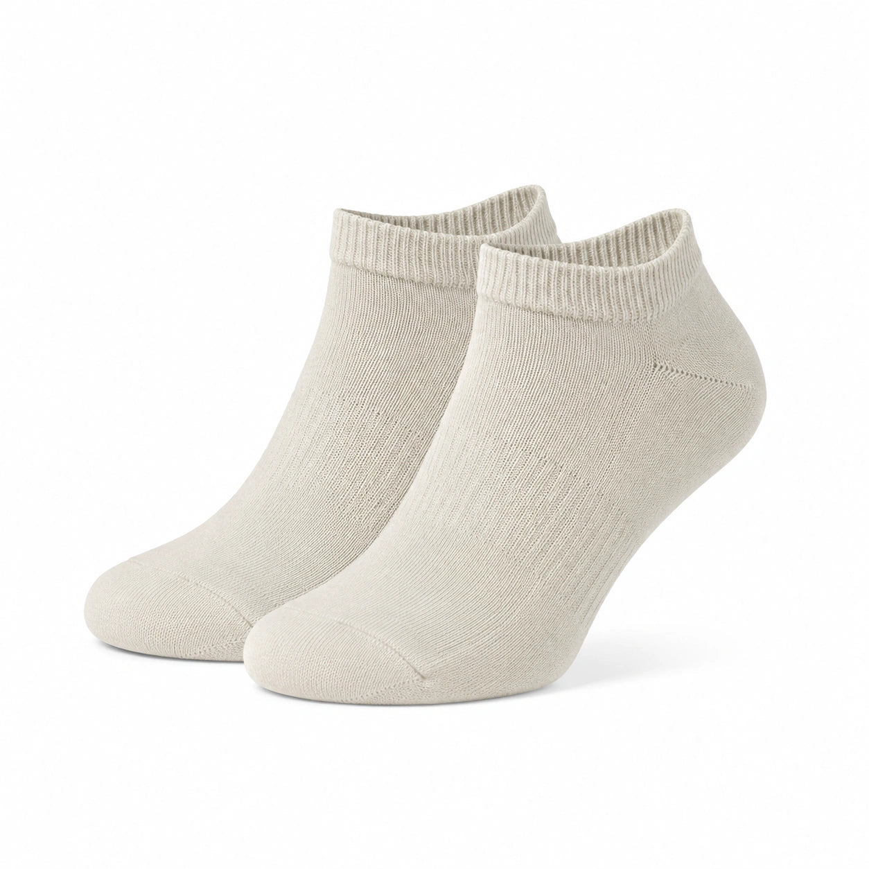 Chaussettes basses 35-84 en maille textile vert sauge et beige style sportif