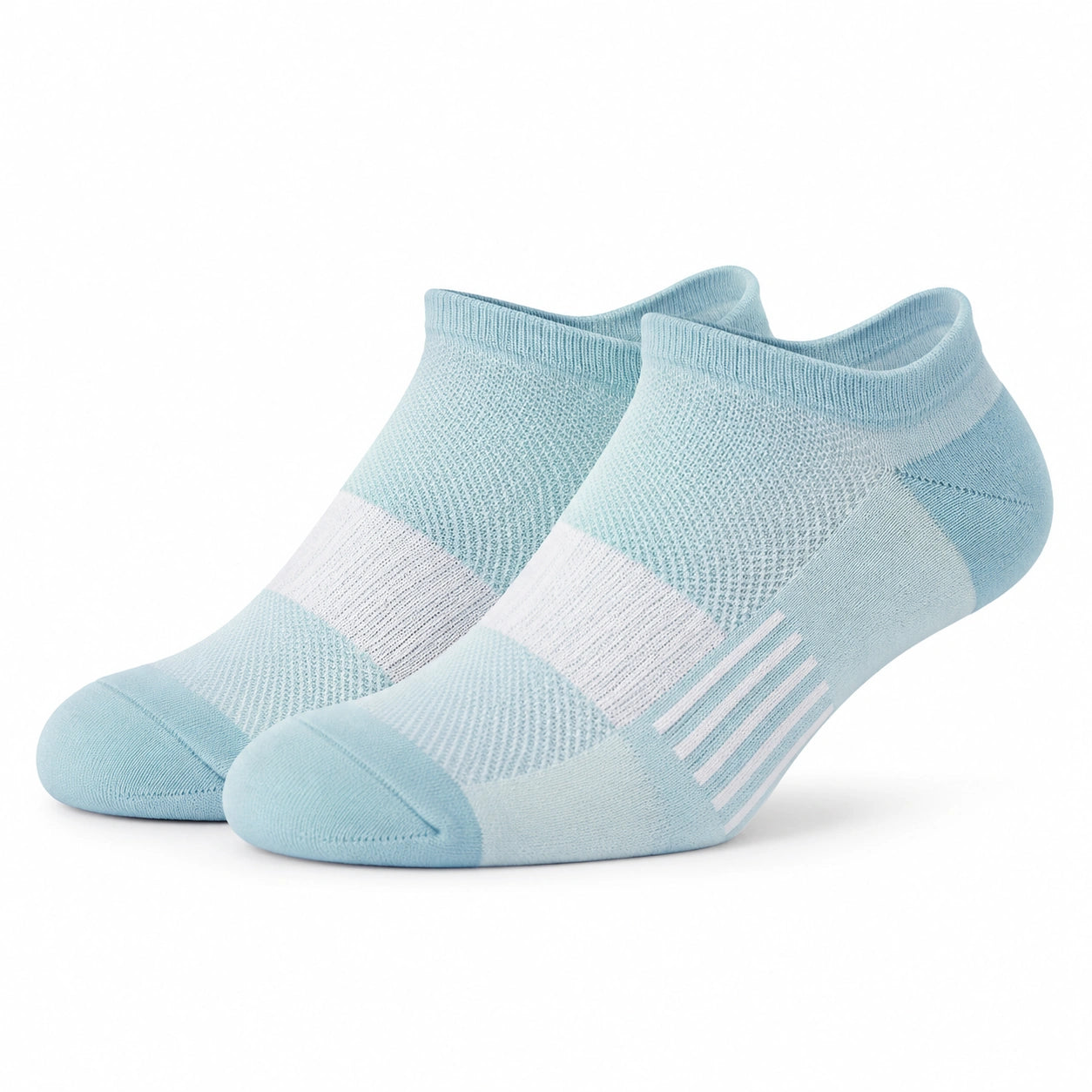 Chaussettes basses 35-85 en maille textile vert sauge et beige style sportif