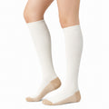 Chaussettes hautes 35-38 en maille côtelée crème beige - style classique