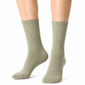 Chaussettes mi-mollet 35-38 en maille côtelée vert sauge pour usage quotidien